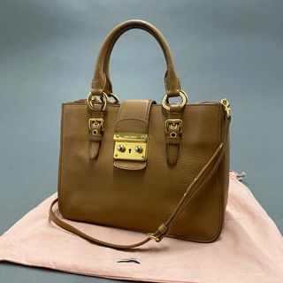 極美品 MIUMIU 白襟 パールビジュー装飾 バイカラーワンピース 36