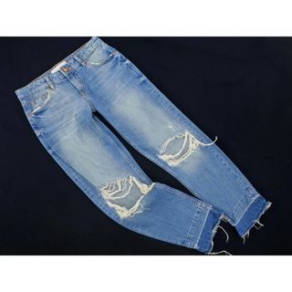 ベルシュカ(Bershka)のBershka ベルシュカ ダメージ加工 デニムパンツ size32/水色 ■■ レディース(デニム/ジーンズ)