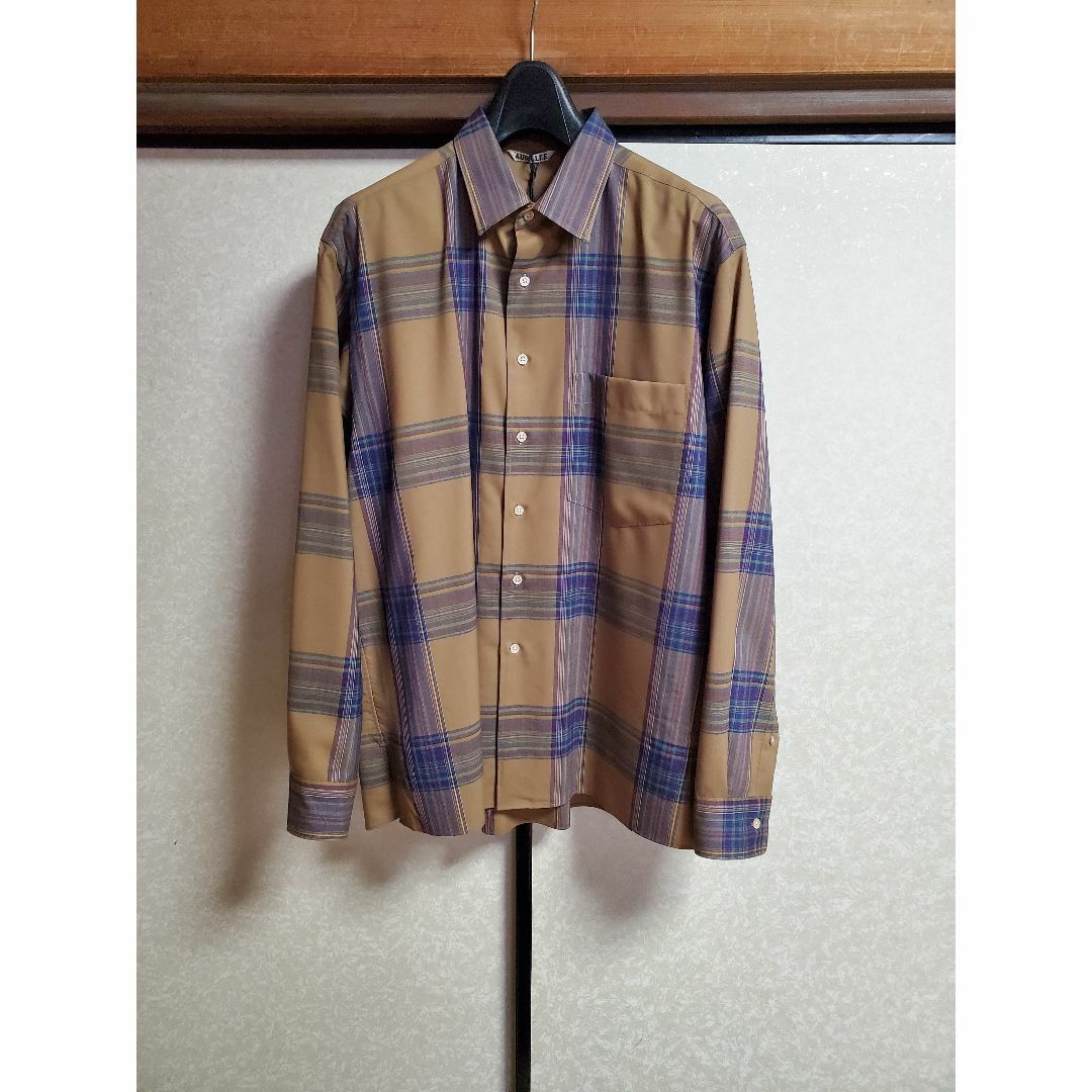 AURALEE SUPER LIGHT WOOL CHECK SHIRTS