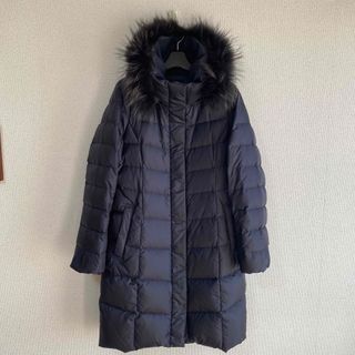 23区☆ダウンコート　ネイビー　サイズ32  ファー　Aライン　美品