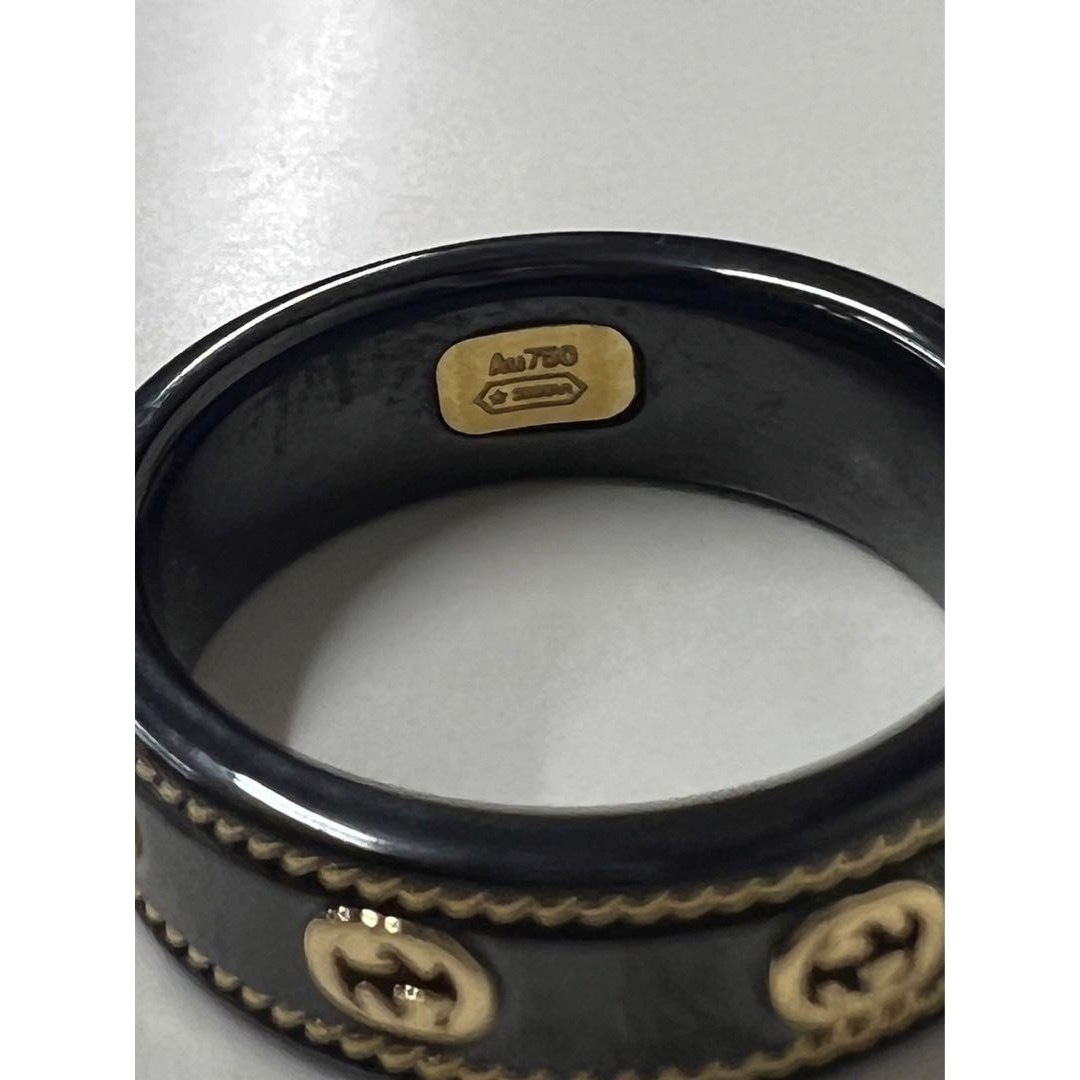 Gucci(グッチ)のGUCCI グッチ　アイコンリング　ブラック　BLACK 指輪　ペア メンズのアクセサリー(リング(指輪))の商品写真