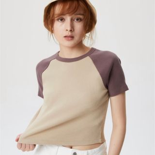 ギャップ(GAP)のGAP リブカラーブロックTシャツ(Tシャツ(半袖/袖なし))