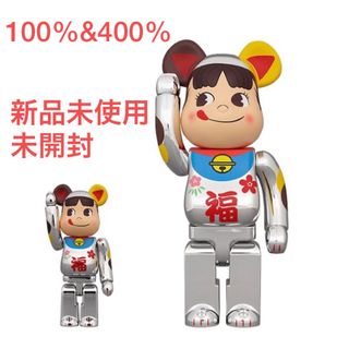 ベアブリック(BE@RBRICK)のBE@RBRICK 招き猫 ペコちゃん 福 銀メッキ 100% & 400% (その他)