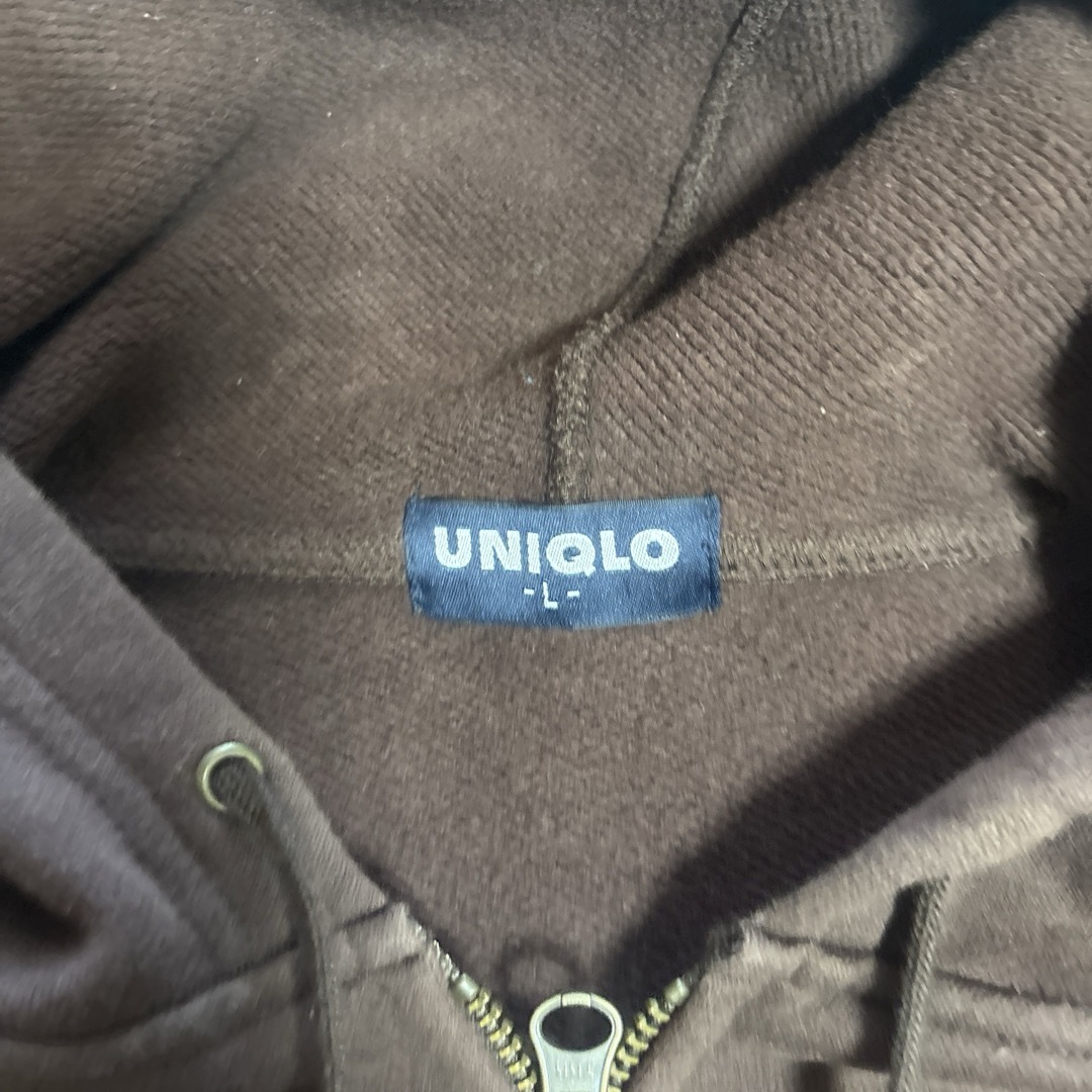 UNIQLO(ユニクロ)のユニクロ　UNIQLO 　ジップアップ　パーカー 　茶色　　Lサイズ メンズのトップス(パーカー)の商品写真