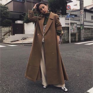 AMERI  キャメルREVER HOODED COAT