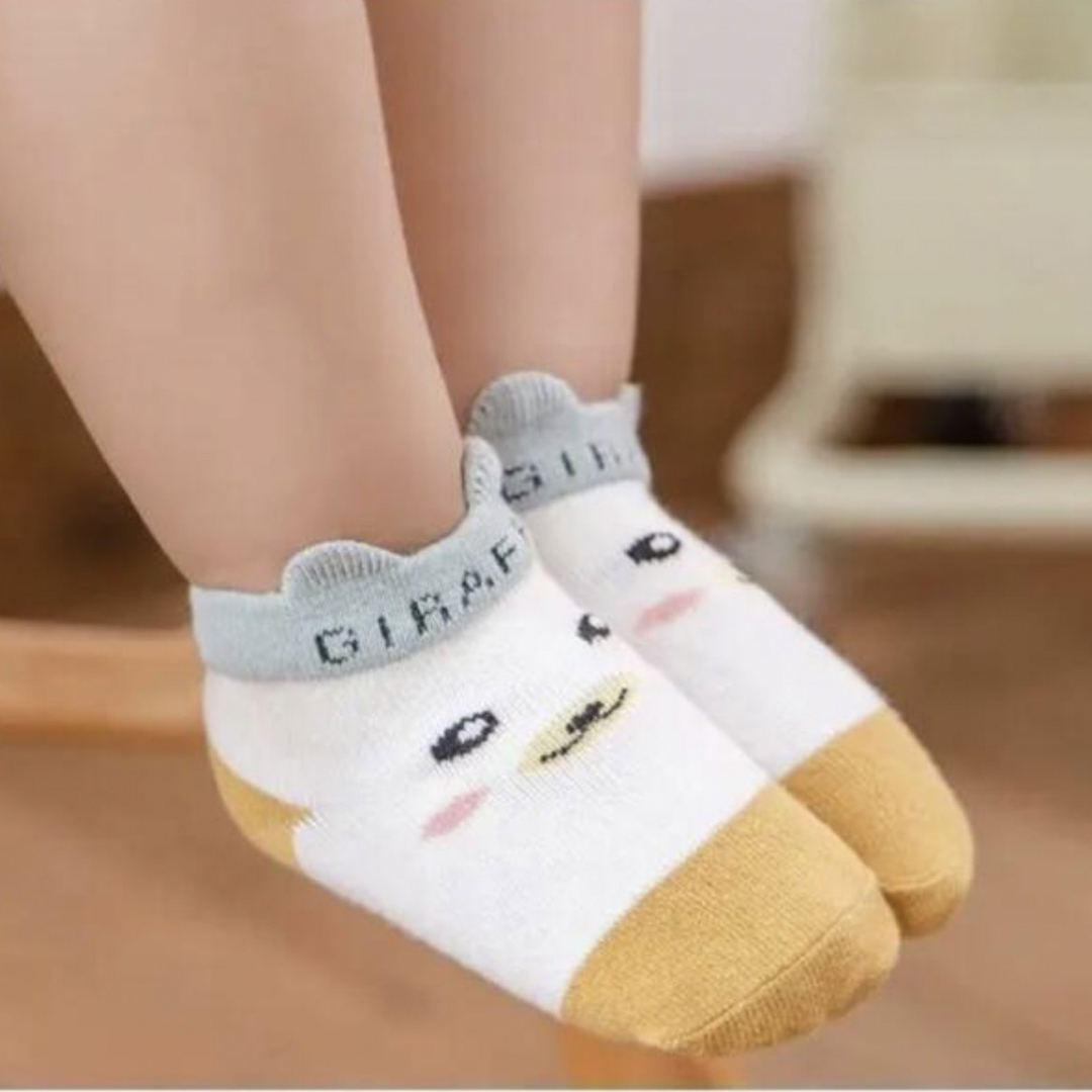 ENDO SOCKS 動物顔デザインの可愛い子供靴下三足セット 滑り止め付き キッズ/ベビー/マタニティのこども用ファッション小物(靴下/タイツ)の商品写真