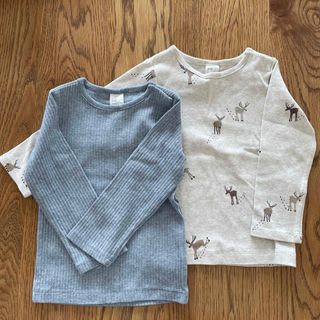 エイチアンドエム(H&M)のコットン長袖 2着セット 12m 80cm H&M(シャツ/カットソー)