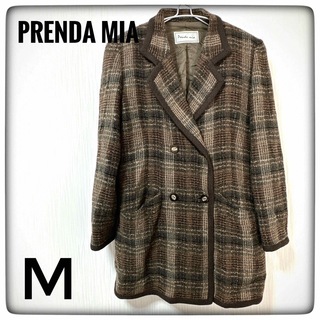 PRENDAMIA/プレンダミア/レトロなチェック柄ジャケットコート/Mサイズ(ピーコート)