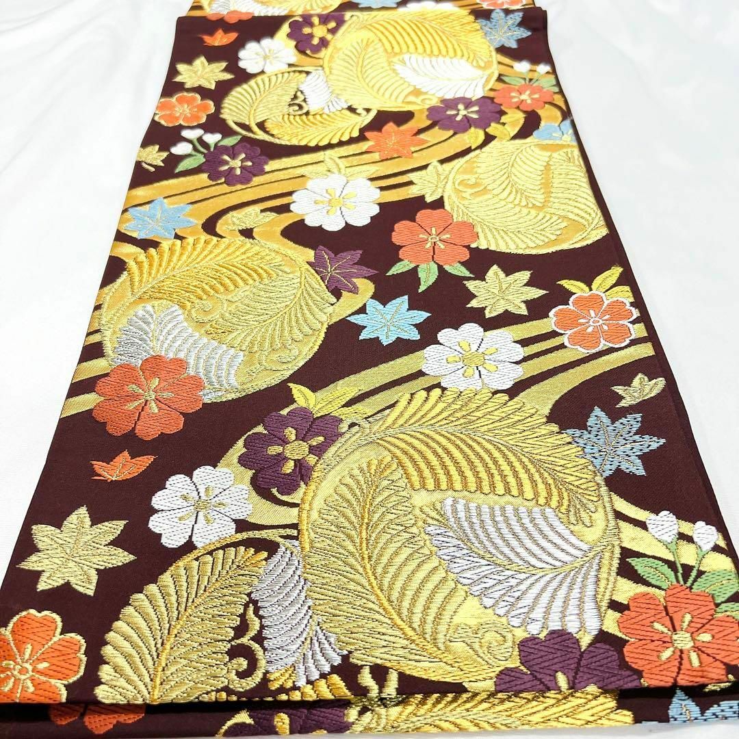 紫色に花や流水模様 袋帯 着物 104wの通販 by TSUMUGI re:KIMONO shop