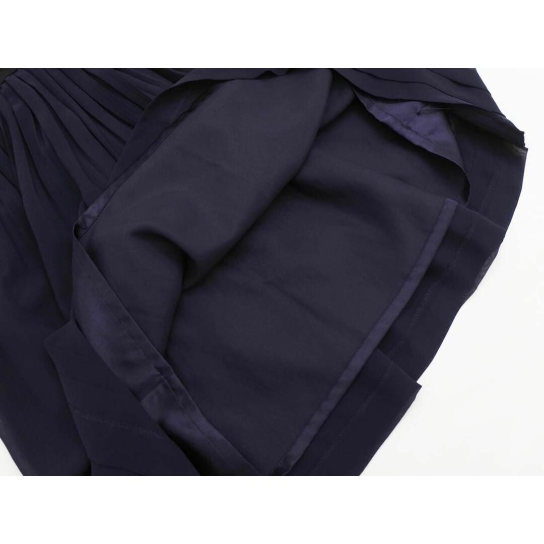 VOICEMAIL(ヴォイスメール)のVOICEMAIL ヴォイスメール ギャザー Aライン 台形 スカート size38/紺 ■■ レディース レディースのスカート(ひざ丈スカート)の商品写真