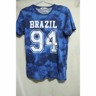 エイチアンドエム(H&M)のプロフ必読H&M BRAZILタイダイTシャツ/ブルーナンバリング158/164(Tシャツ/カットソー(半袖/袖なし))