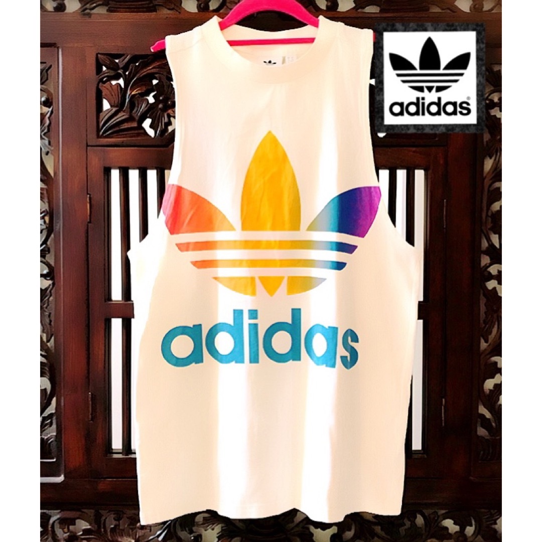 adidas(アディダス)のアディダス ハイネック ビッグロゴ カラフル Tシャツ タンクトップ ジャージ  レディースのトップス(タンクトップ)の商品写真