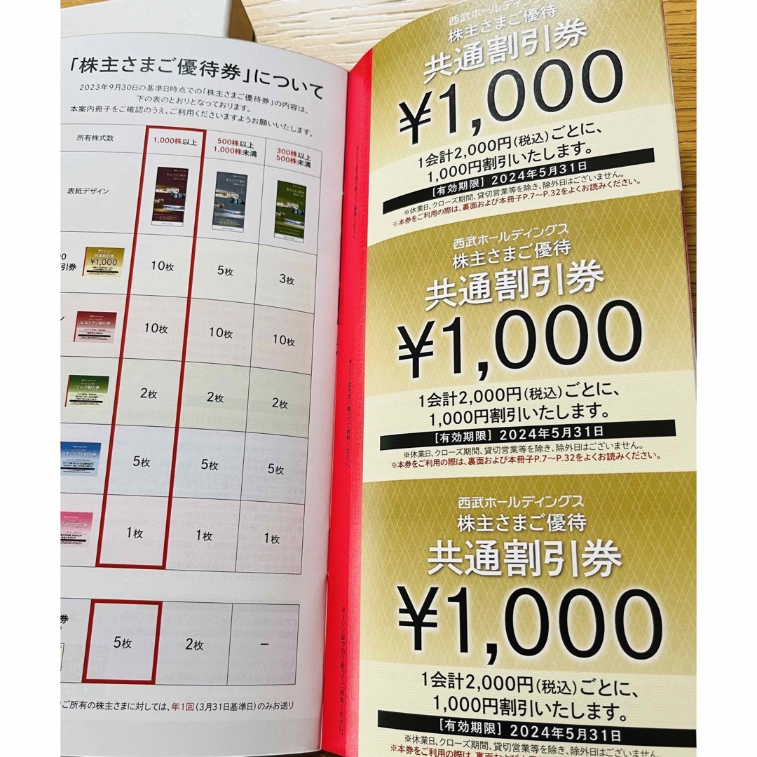 最新　西武ホールディングス 株主優待券 共通割引券1000円×10枚