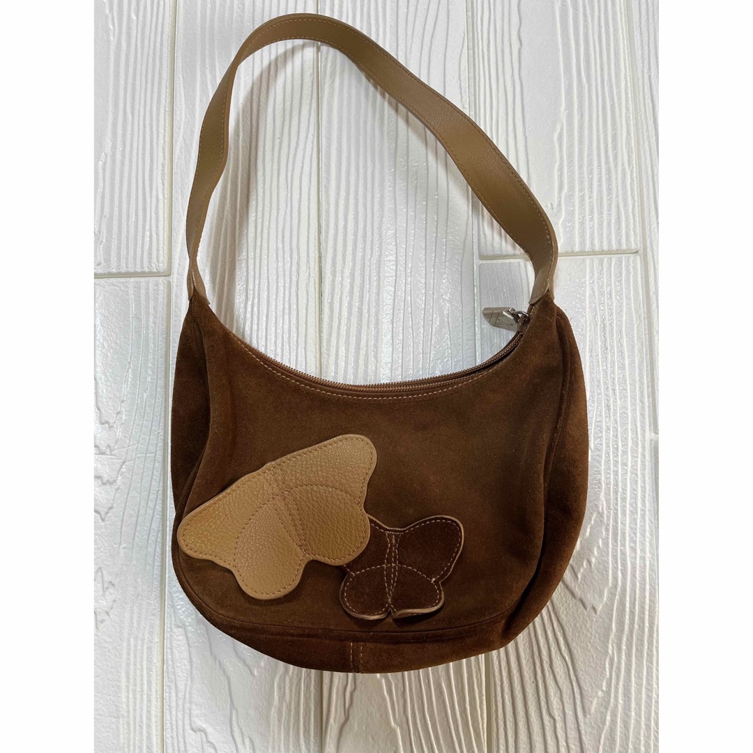 Furla(フルラ)のFURLA ミニバック　スエード　茶色　蝶 レディースのバッグ(ハンドバッグ)の商品写真