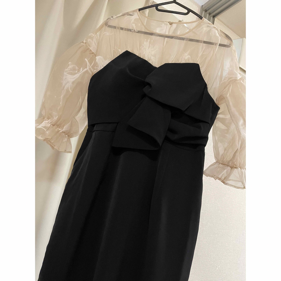 acka sheer puff dress black