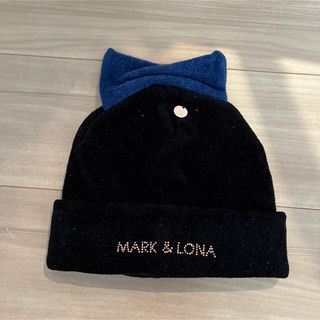 MARK&LONA マークアンドロナ ニット帽 リボン ラメ入り