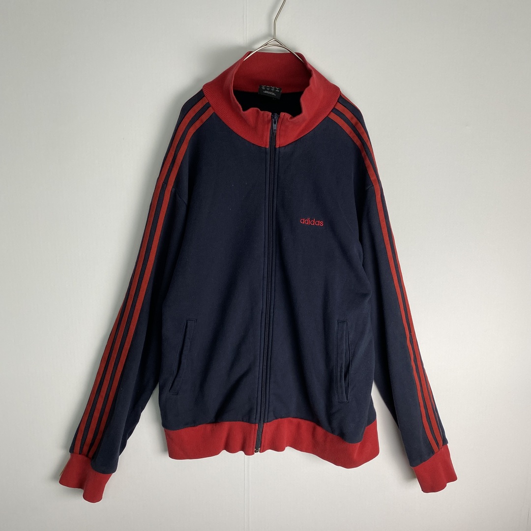 adidas(アディダス)の【アディダス　トラックジャケット　良配色　ライン　ネイビー　古着】 メンズのジャケット/アウター(その他)の商品写真