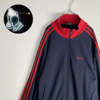 アディダス(adidas)の【アディダス　トラックジャケット　良配色　ライン　ネイビー　古着】(その他)