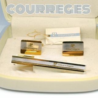 Courreges - クレージュ■ロゴ入りカフスボタン＆ネクタイピンセット　ヴィンテージ　スーツアクセ