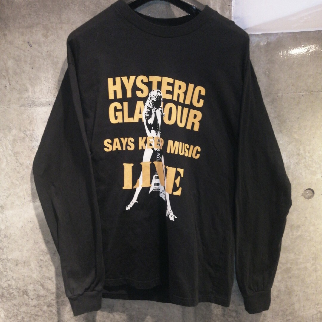 HYSTERIC GLAMOUR(ヒステリックグラマー)の【Mサイズ　センターガール】ヒステリックグラマー 　ギター　ロンT　木村拓哉 メンズのトップス(Tシャツ/カットソー(七分/長袖))の商品写真