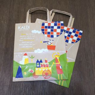 カルディ(KALDI)の【KALDI】ショップ袋 ショッパー (小)  限定柄 ２枚セット(その他)