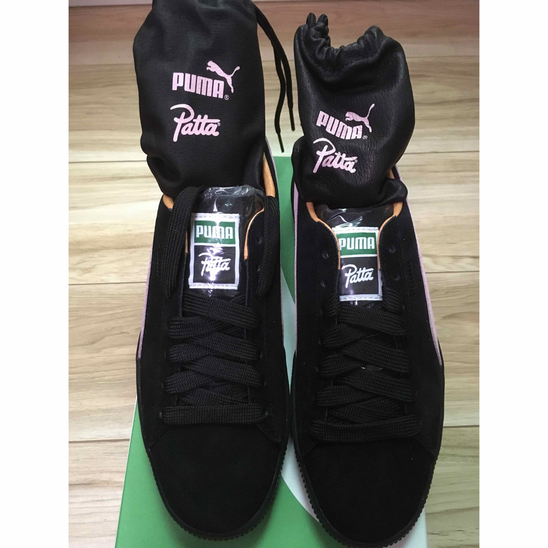 26.5cm PUMA CLYDE × PATTA BLACK PINK 黒 桃-