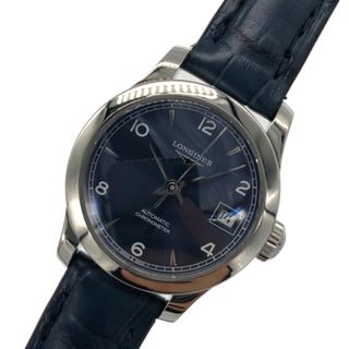 ロンジン(LONGINES)の　ロンジン LONGINES レコード アリゲーターレザー L2.320.4.96.4 シルバー×ブルー SS/革ベルト レディース 腕時計(腕時計)