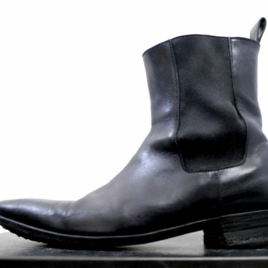 Gucci(グッチ)の定番◆GUCCI グッチ メンズ レザー サイドゴア ショート ブーツ 黒 42 メンズの靴/シューズ(ブーツ)の商品写真
