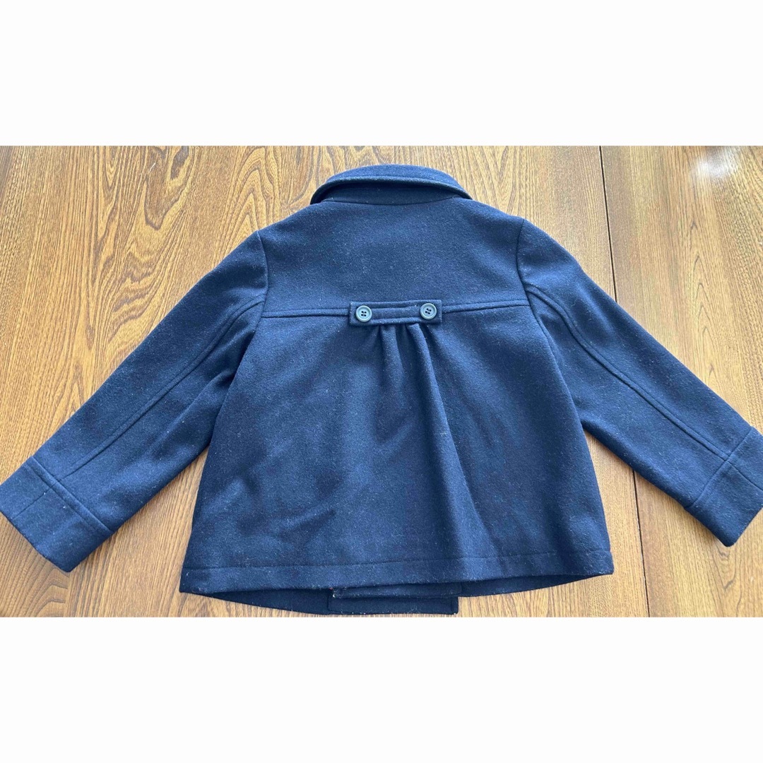 PETIT BATEAU(プチバトー)のプチバトー　ネイビーのウールコート、Pコート　5T 110cm フォーマル キッズ/ベビー/マタニティのキッズ服女の子用(90cm~)(コート)の商品写真