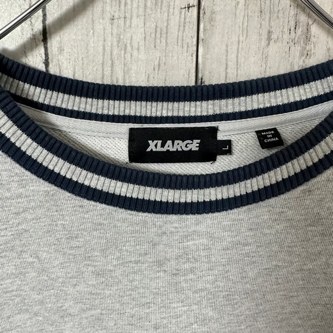 【大人気モデル】XLARGE スウェットL パイル地ロゴ センターロゴ