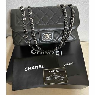 シャネル(CHANEL)のCHANEL シャネル ショルダー マトラッセ25 ダブル ラムスキン シルバー(ショルダーバッグ)