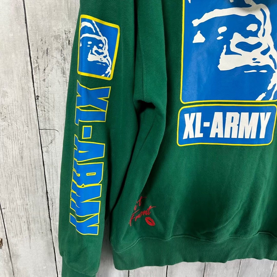 XLARGE エクストララージ パーカー バックロゴ プリント ARMY