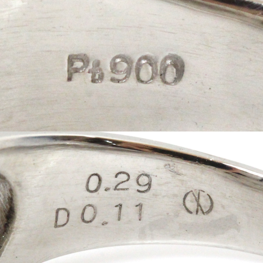 Pt900プラチナ リング・指輪 ダイヤモンド0.29ct/0.11ct 19号 10.0g メンズ