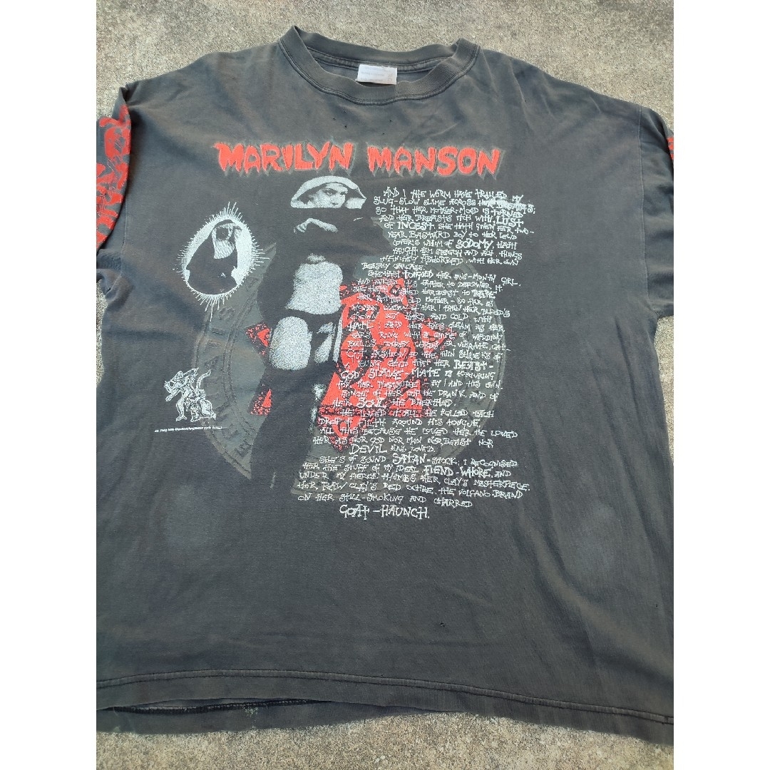 【値下げ不可】古着 Marilyn Manson ボロ メンズのトップス(Tシャツ/カットソー(七分/長袖))の商品写真