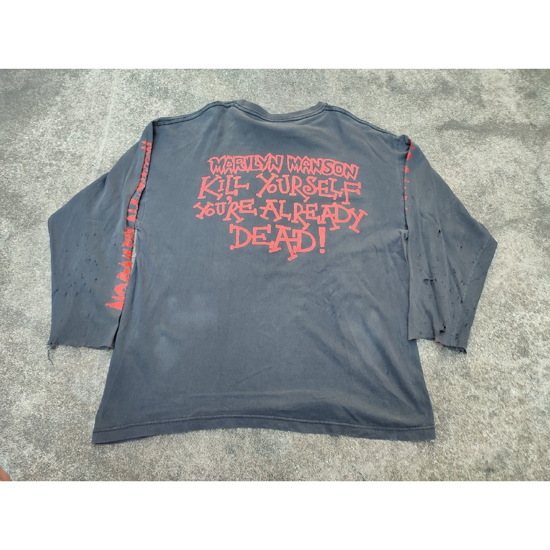 【値下げ不可】古着 Marilyn Manson ボロ メンズのトップス(Tシャツ/カットソー(七分/長袖))の商品写真