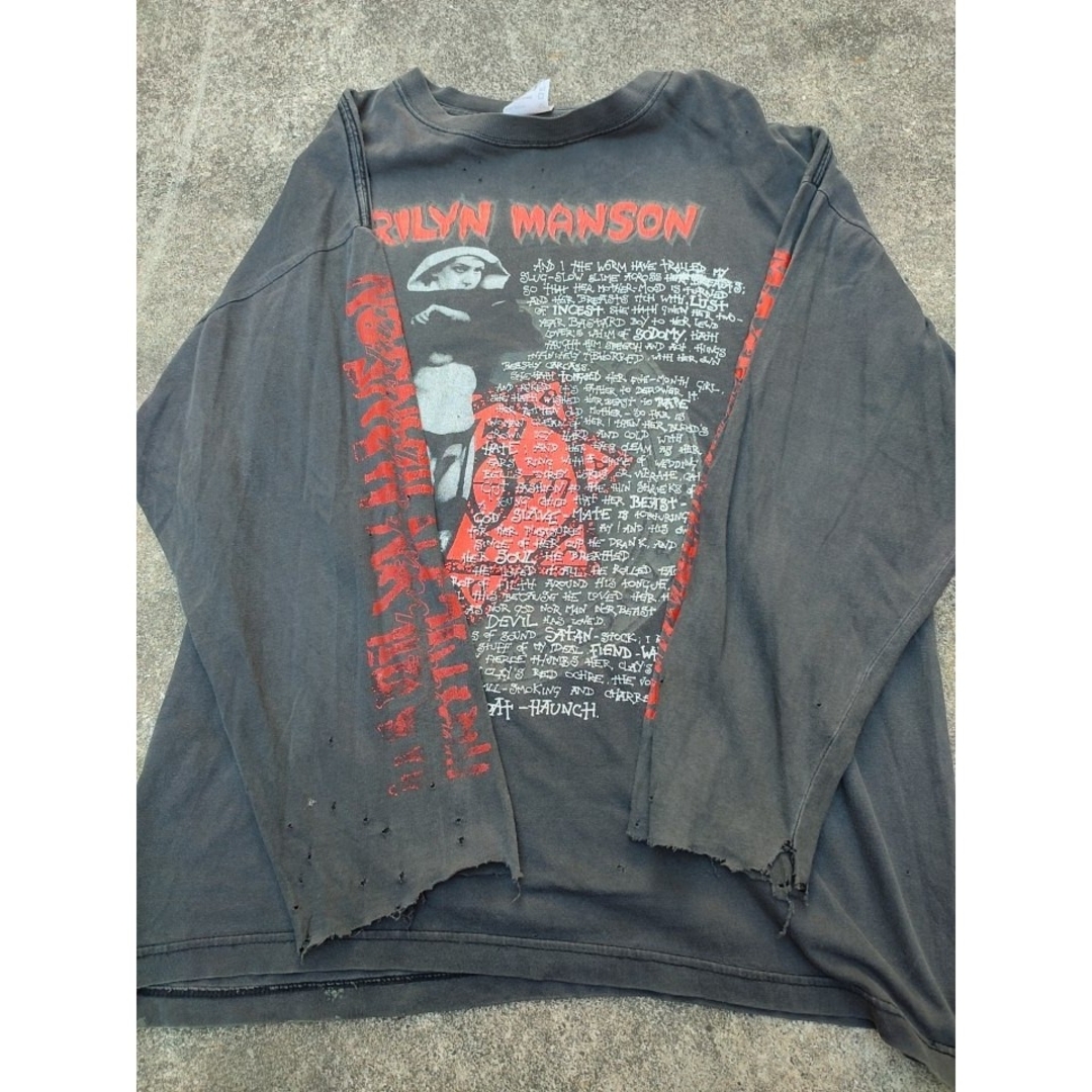 【値下げ不可】古着 Marilyn Manson ボロ メンズのトップス(Tシャツ/カットソー(七分/長袖))の商品写真