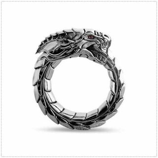 指輪　メンズ　シルバー　ドラゴン　龍　かっこいい　ヴィンテージ　いかつい　海外(リング(指輪))