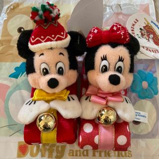 ディズニー(Disney)のぬいぐるみバンド ミッキー ミニー ペアセット ディズニークリスマス(キャラクターグッズ)