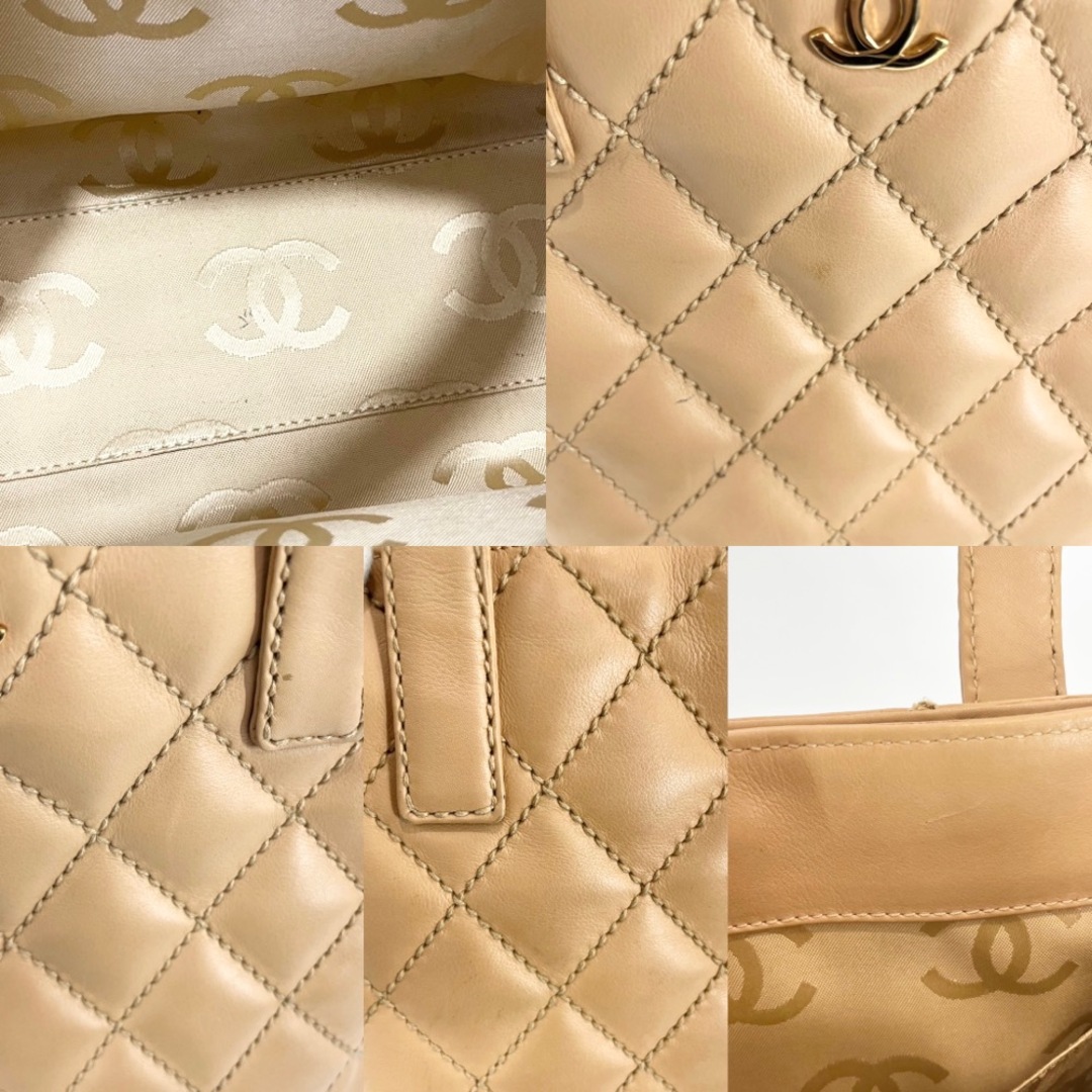 【限定価格】CHANEL シャネル ハンドバッグ ワイルドステッチ トートバッグ ココマーク ココ かばん 鞄 A18126  カーフスキン   ブラウン 茶 ゴールド金具 レディース【品】