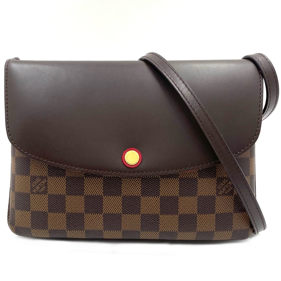 【限定価格】LOUIS VUITTON ルイヴィトン ハンドバッグ ダミエ トワイス ショルダーバッグ 小さめ 肩掛け 斜め掛け 鞄 かばん N48259    ブラウン 茶 ゴールド金具 レディース【品】