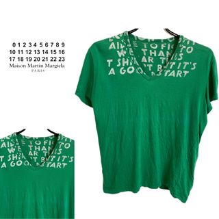 マルタンマルジェラ(Maison Martin Margiela)のMARTIN MARGIELA 2003SS イタリア製 エイズTシャツ 緑×白(Tシャツ/カットソー(半袖/袖なし))