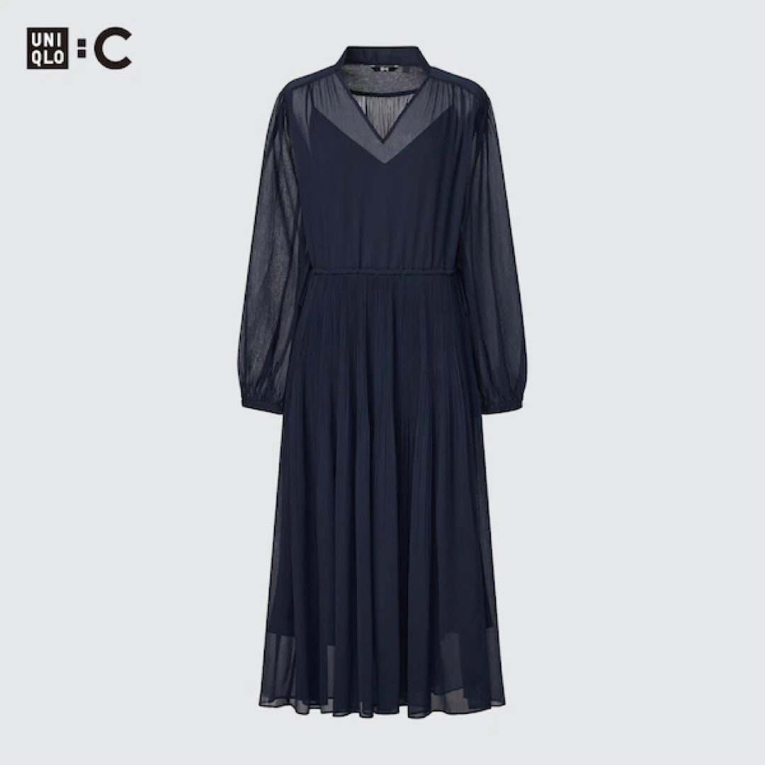 UNIQLO - UNIQLO:C シフォンプリーツワンピース(長袖・標準丈・115 ...