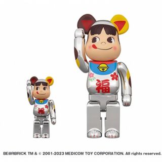 早い者勝ち❣️ BE@RBRICK 招き猫 ペコちゃん 福 銀メッキ(キャラクターグッズ)