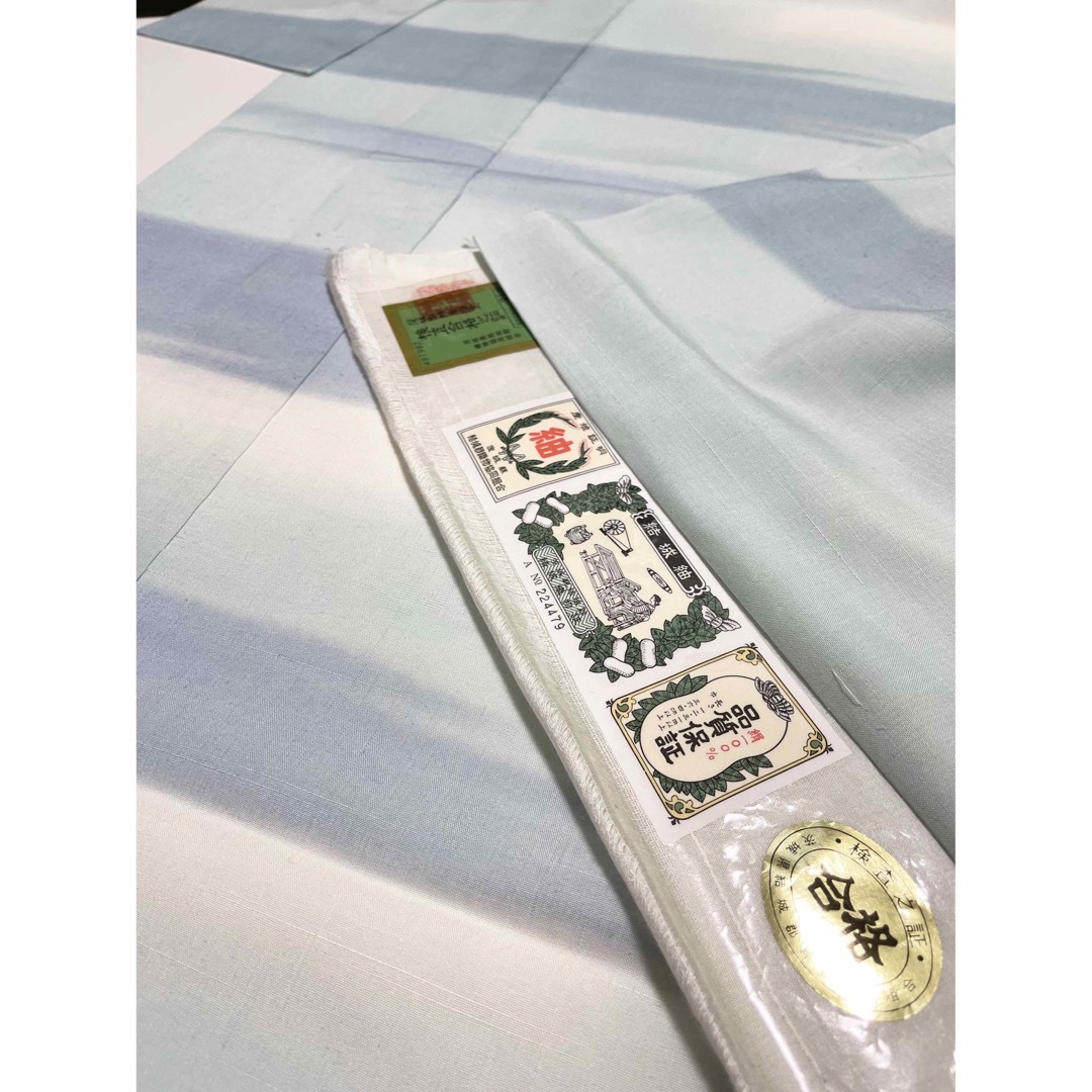 特選友禅紬訪問着【結城紬◇横段ぼかし】ミントグリーン ライト 特選友禅紬訪問着【結城紬◇横段ぼかし】ミントグリーン ライト