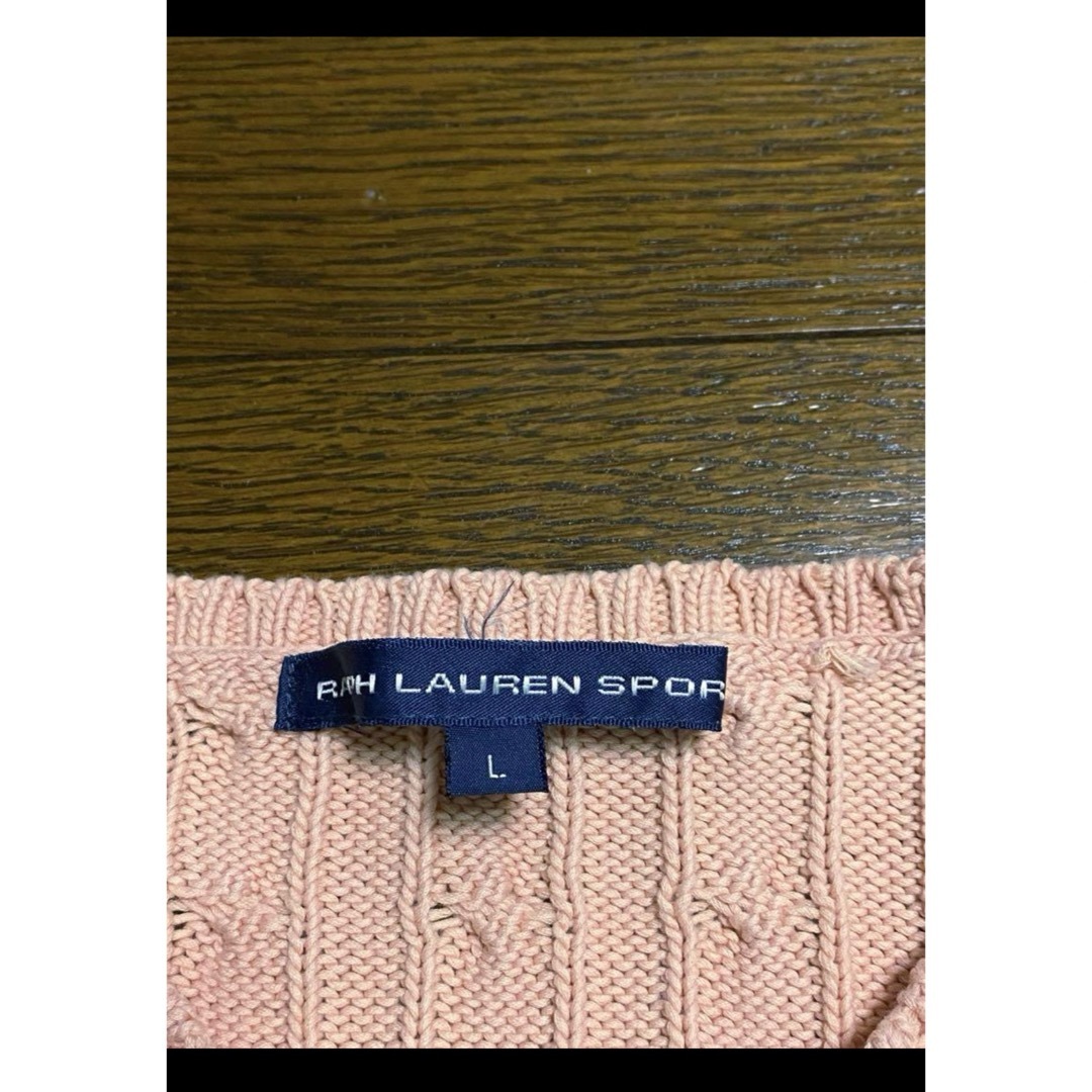 POLO RALPH LAUREN(ポロラルフローレン)の【希少 スモーキーカラー】 ラルフローレン 半袖 ニット コーラル NO1625 レディースのトップス(ニット/セーター)の商品写真