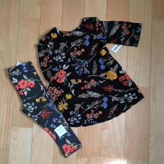 オールドネイビー(Old Navy)の【新品】花柄ワンピース ブラック レギンス付(ワンピース)