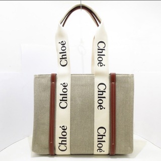 クロエ CHLOE トートバッグ WOODY ミディアム レザー ロゴバッグ CHC22WS383 I60