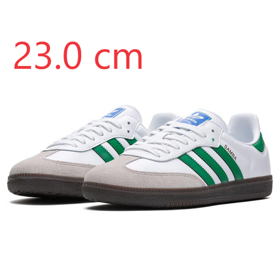 adidas メンズスニーカー SAMBA OG ホワイトグリーン 23.0cm