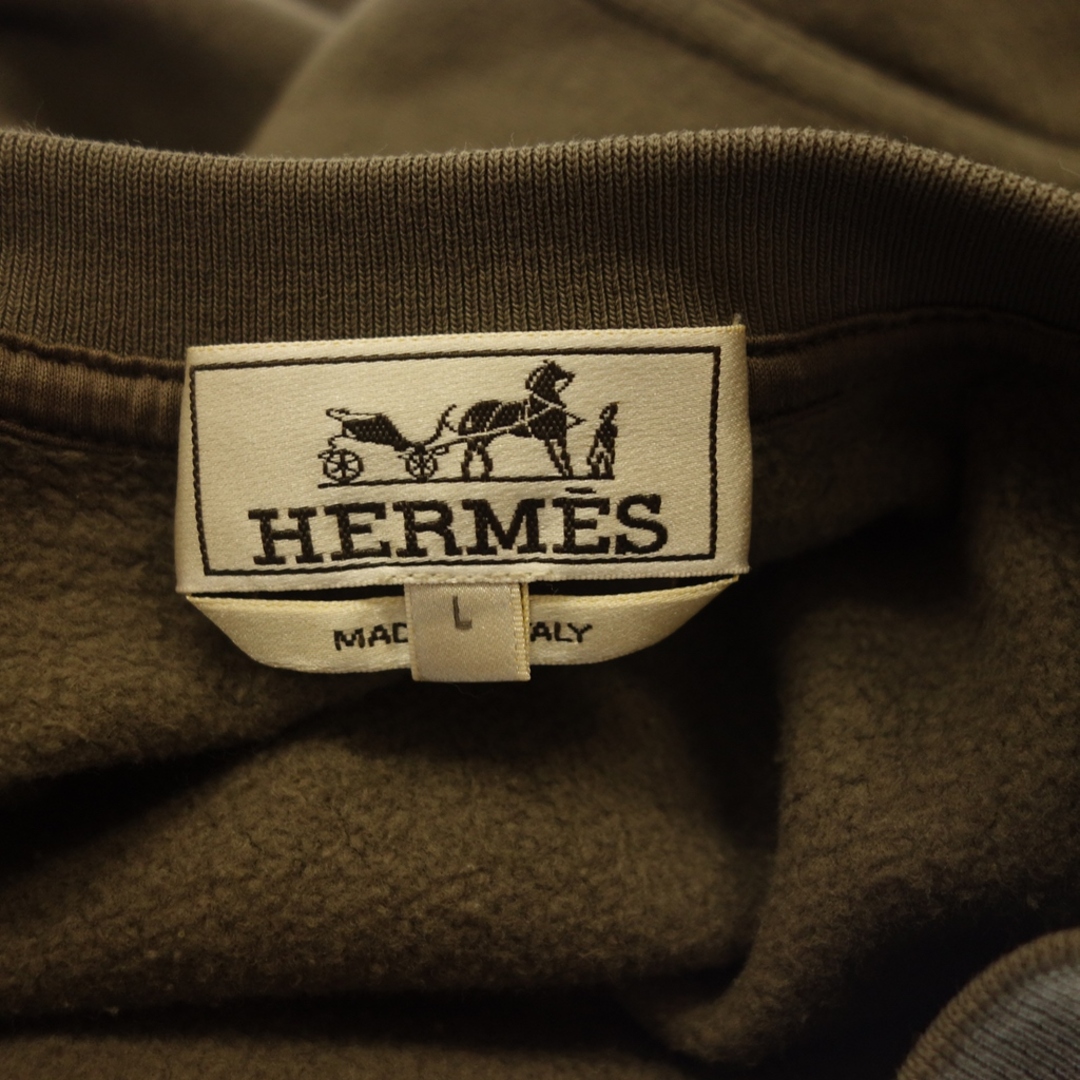 Hermes(エルメス)のエルメス スウェット Hライン ブラウン系 裏起毛 サイズL【AFB33】 メンズのトップス(スウェット)の商品写真