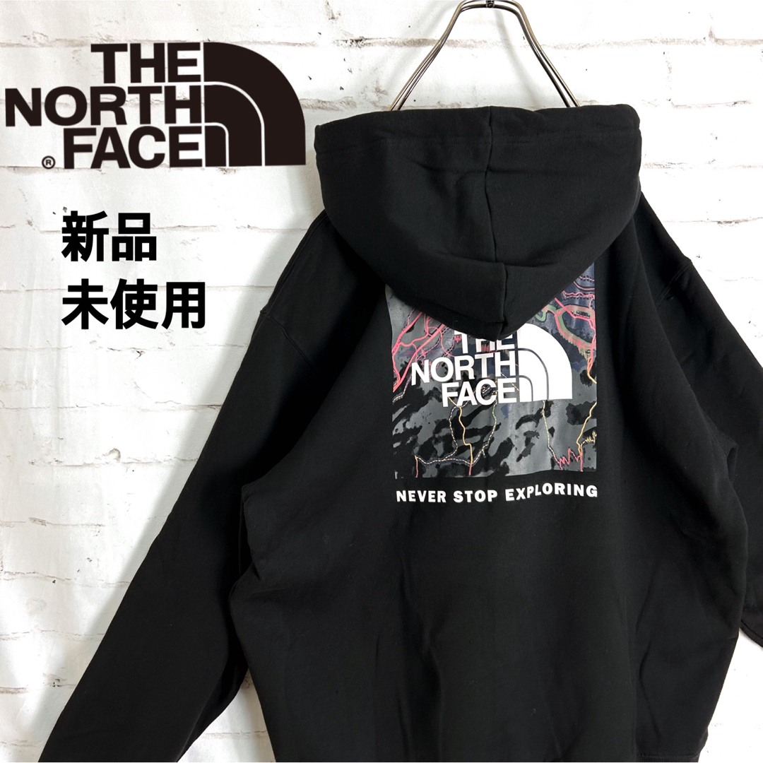 THE NORTH FACE - 新品!!海外限定 黒 ノースフェイス 総柄Box Logo